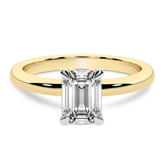 Matilda Leaf Petal Solitaire Lab Diamond Ring front view