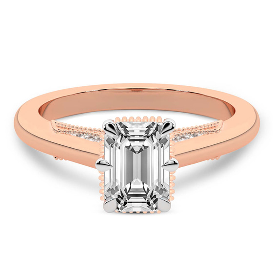 Esther Tacori Style Solitaire Lab Diamond Ring front view