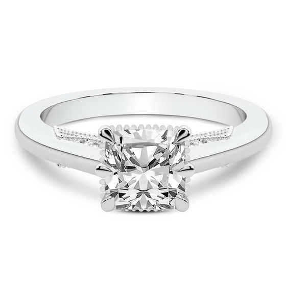 Esther Tacori Style Solitaire Lab Diamond Ring front view
