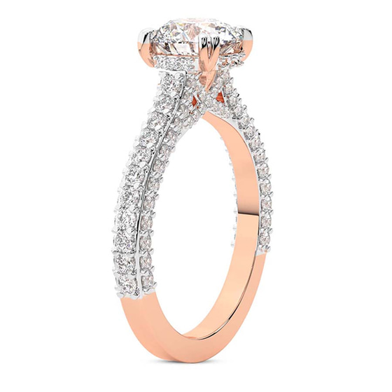 Eternia Criss Cross Side Halo Lab Diamond Ring left view