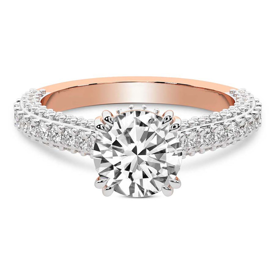Eternia Criss Cross Side Halo Lab Diamond Ring
