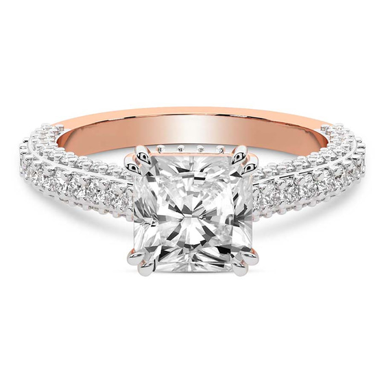 Eternia Criss Cross Side Halo Lab Diamond Ring front view