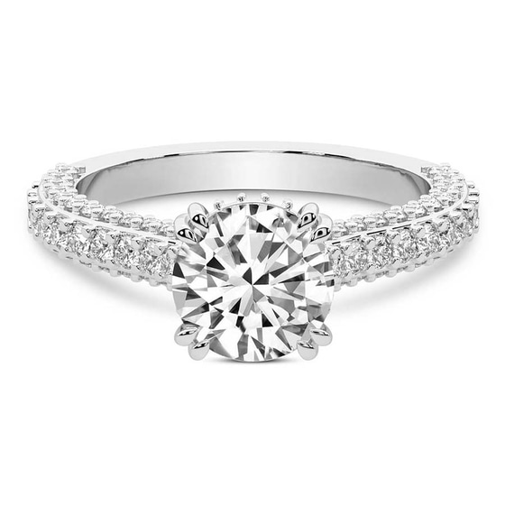 Eternia Criss Cross Side Halo Lab Diamond Ring front view