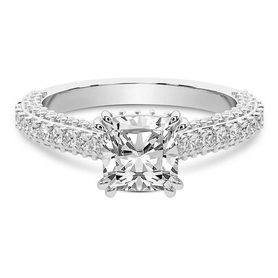 Eternia Criss Cross Side Halo Lab Diamond Ring front view