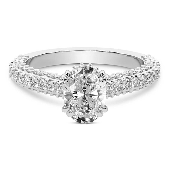 Eternia Criss Cross Side Halo Lab Diamond Ring front view
