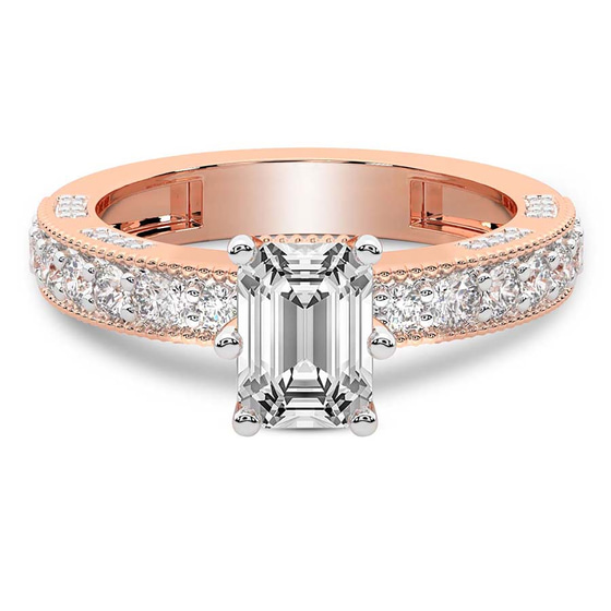 Regalia Milgrain Lab Diamond Ring front view