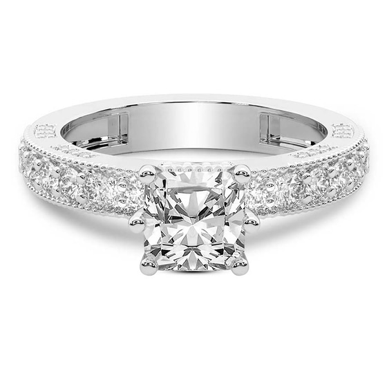 Regalia Milgrain Lab Diamond Ring front view