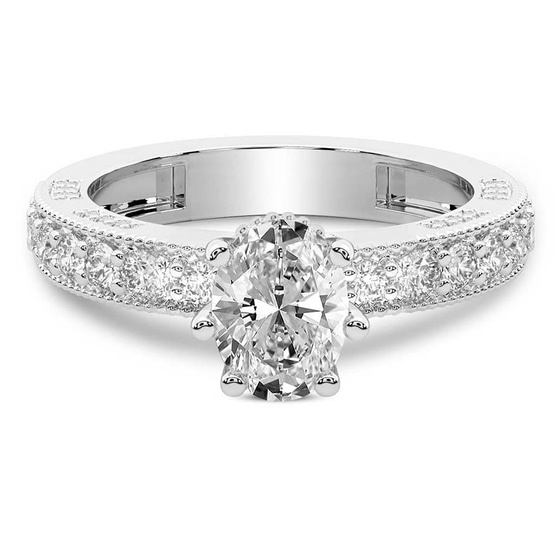 Regalia Milgrain Lab Diamond Ring front view