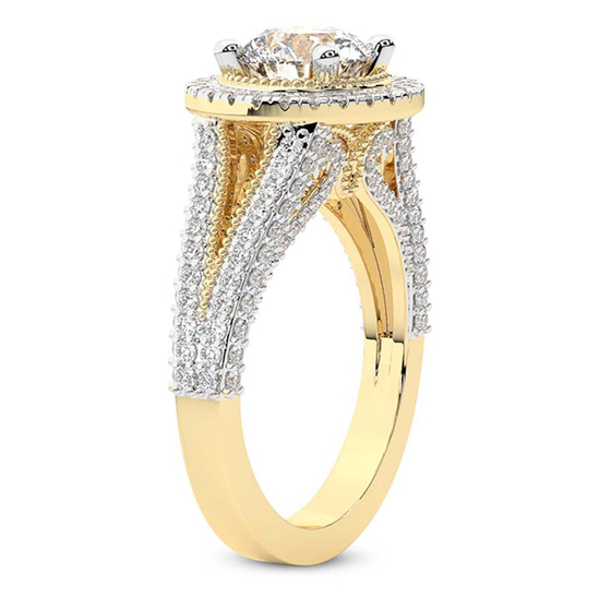 Opulenté Antique Halo Lab Diamond Ring left view