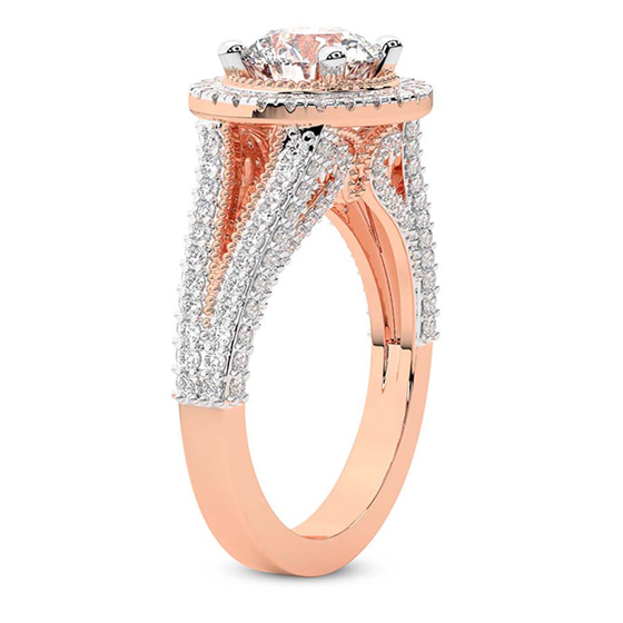 Opulenté Antique Halo Lab Diamond Ring left view