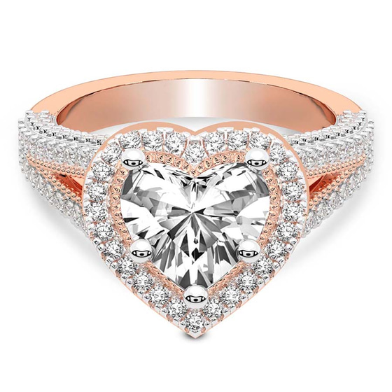 Opulenté Antique Halo Lab Diamond Ring front view