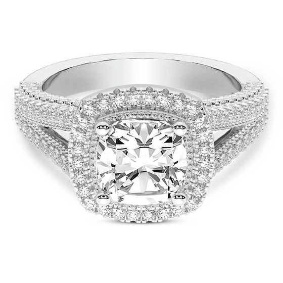 Opulenté Antique Halo Lab Diamond Ring front view