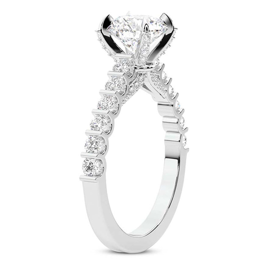 Austria Cathedral Lab Diamond Ring left view
