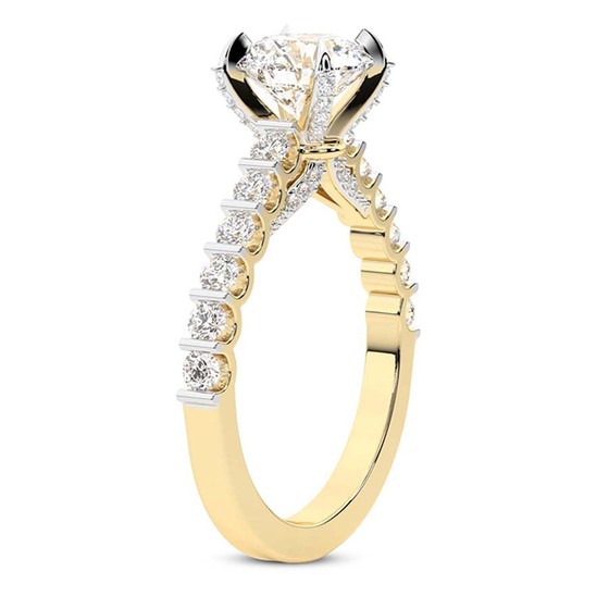 Austria Cathedral Lab Diamond Ring left view