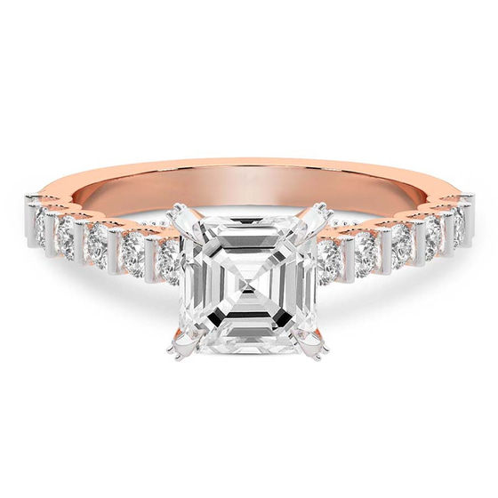 Austria Cathedral Lab Diamond Ring front view