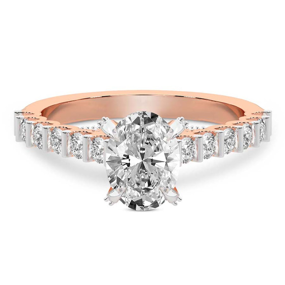 Austria Cathedral Lab Diamond Ring front view