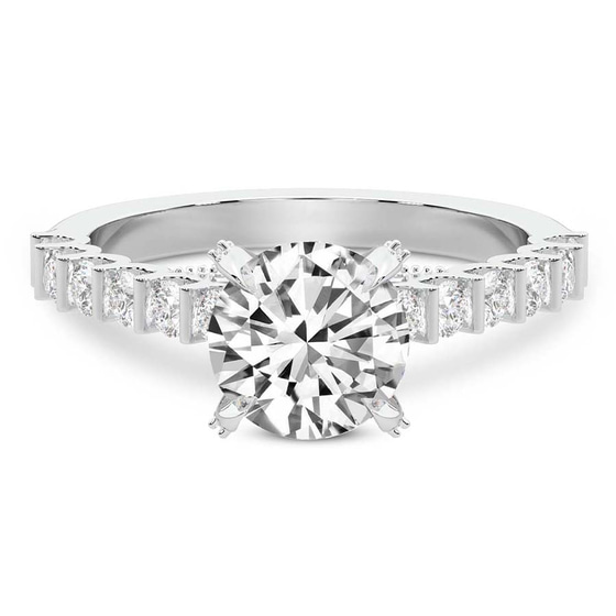 Austria Cathedral Lab Diamond Ring front view