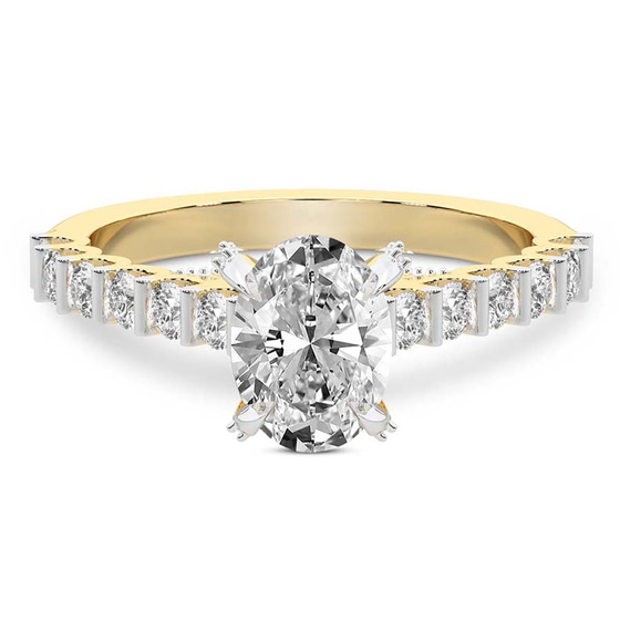 Austria Cathedral Lab Diamond Ring front view
