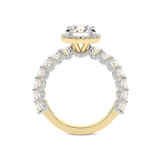 Enchanté Side Stones Halo Lab Diamond Ring