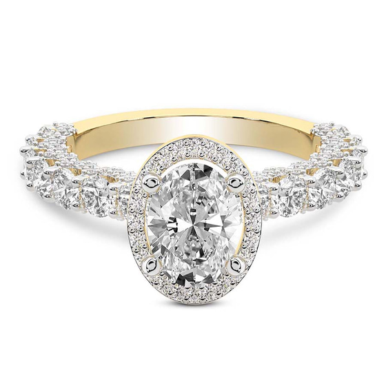 Enchanté Side Stones Halo Lab Diamond Ring