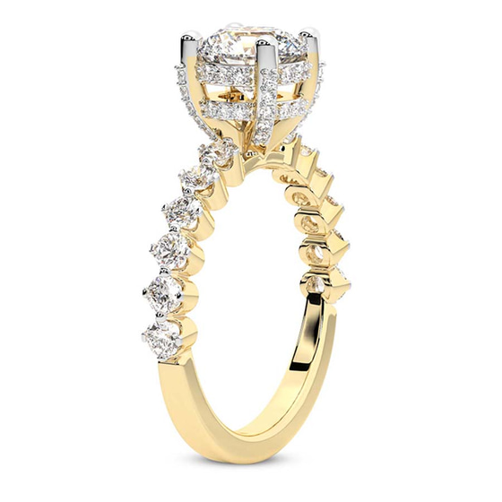Caitronia Floating Side Stones Lab Diamond Ring top view