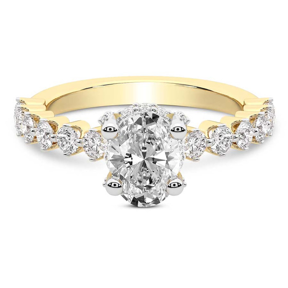 Caitronia Floating Side Stones Lab Diamond Ring front view