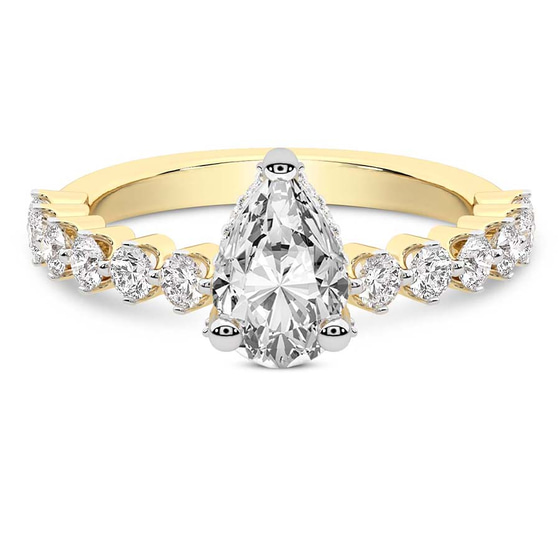 Caitronia Floating Side Stones Lab Diamond Ring front view