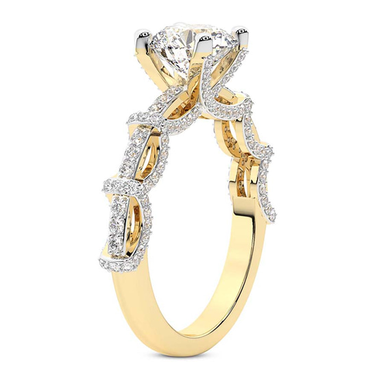 Ciara Petite Station Style Lab Diamond Ring left view