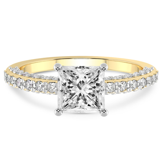 Atria Secret Double Halo Lab Diamond Ring front view