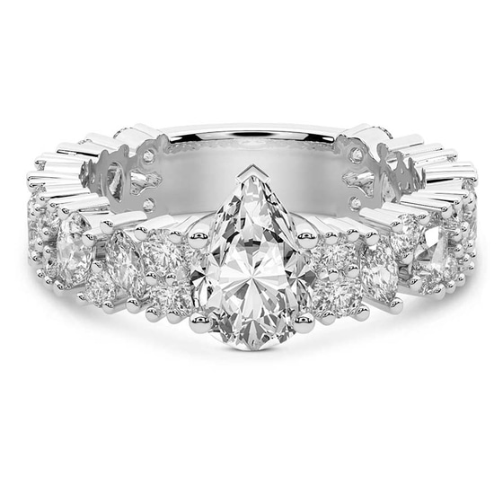 Skylar Side Stone Encrusted Lab Diamond Ring