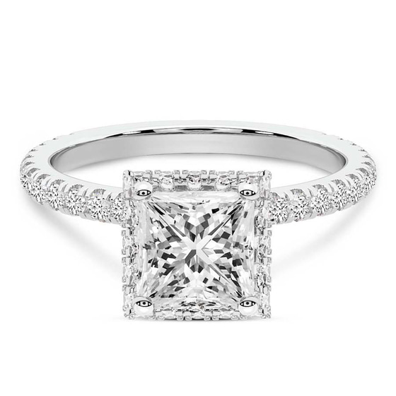 Cleopatra Halo Lab Diamond Ring front view