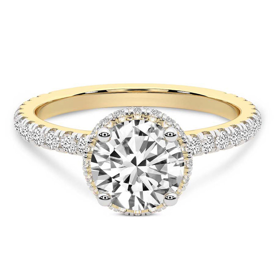 Cleopatra Halo Lab Diamond Ring front view