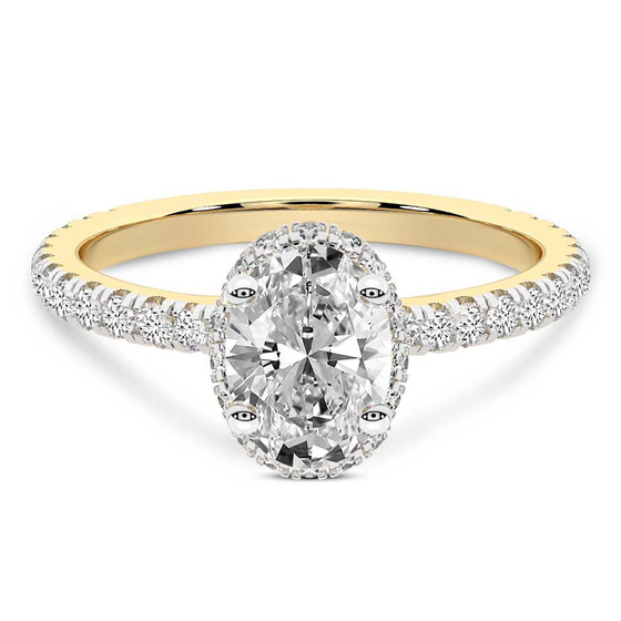Cleopatra Halo Lab Diamond Ring front view