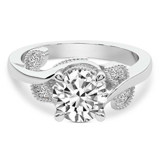 Rosé Side Stone Lab Diamond Ring front view