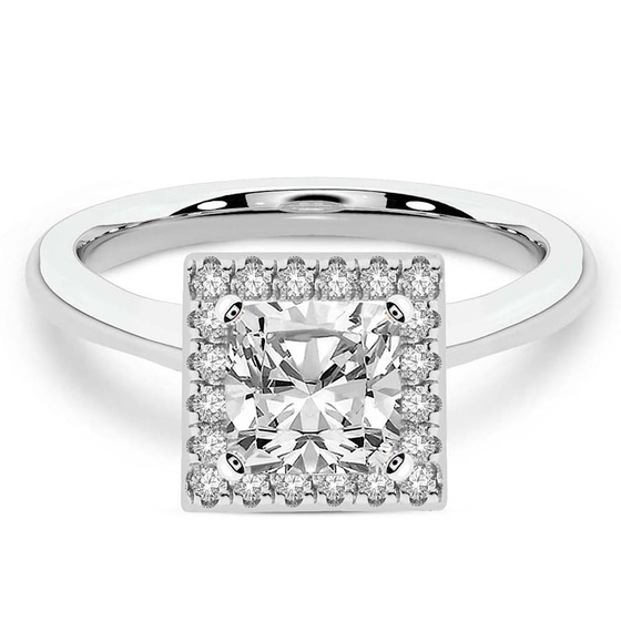 Harriet Halo 2mm Lab Diamond Ring front view