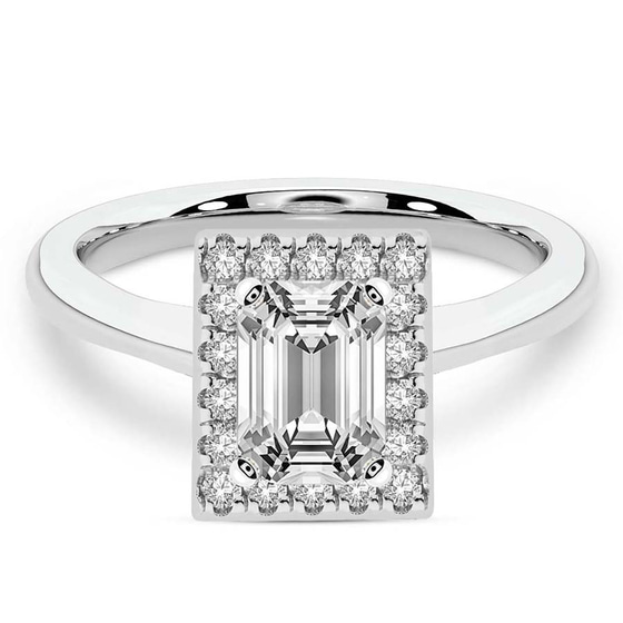 Harriet Halo 2mm Lab Diamond Ring front view