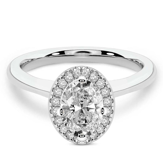 Harriet Halo 2mm Lab Diamond Ring front view