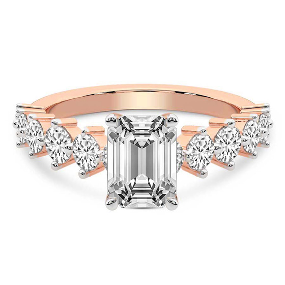 Edna Side Stone Lab Diamond Ring front view