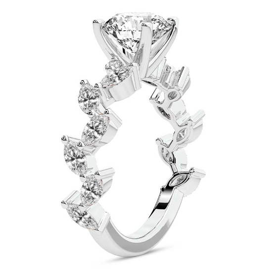 Hester Petite Side Stone Lab Diamond Ring top view