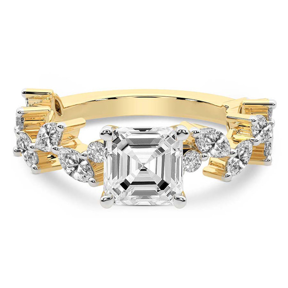 Hester Petite Side Stone Lab Diamond Ring front view