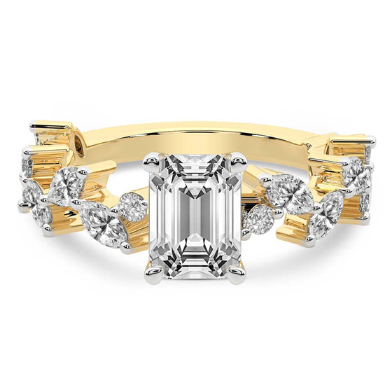 Hester Petite Side Stone Lab Diamond Ring