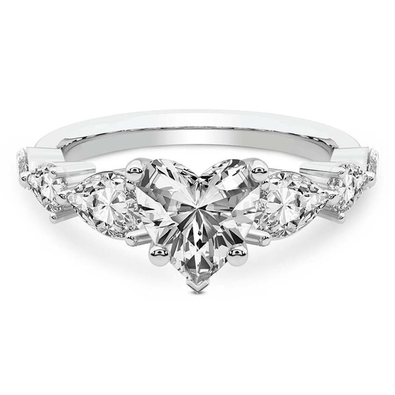 Frances Side Stone Lab Diamond Ring front view