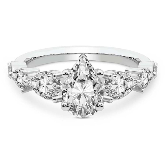 Frances Side Stone Lab Diamond Ring front view