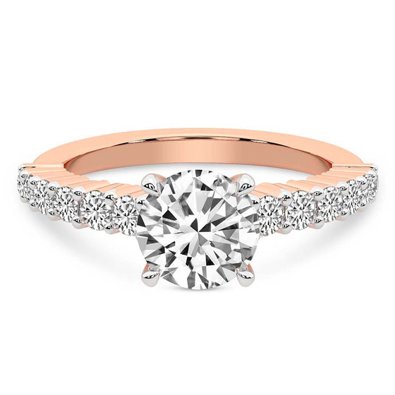 Lottie Four Claw Side Stone Lab Diamond Ring front view