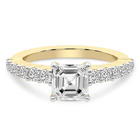 Lottie Four Claw Side Stone Lab Diamond Ring front view