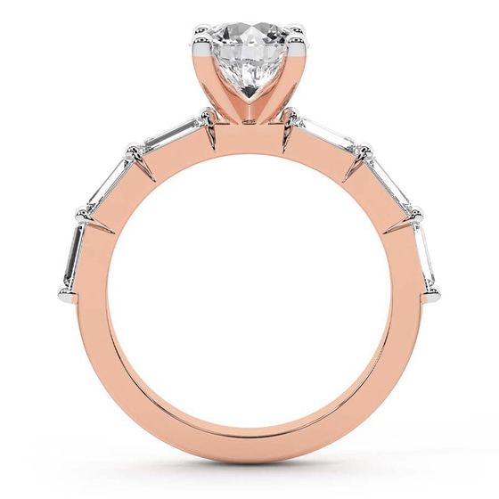Kimberly Baguette Side Stone Lab Diamond Ring