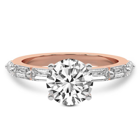 Kimberly Baguette Side Stone Lab Diamond Ring