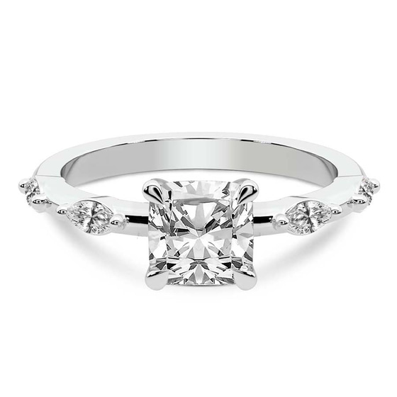 Sheryl Marquise Side Stone Lab Diamond Ring front view