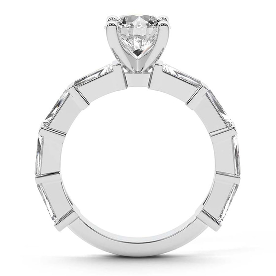 Gizele Tapered Side Stone Lab Diamond Ring