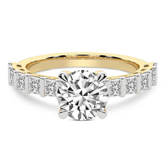 Keziah Side Stone Princess Lab Diamond Ring